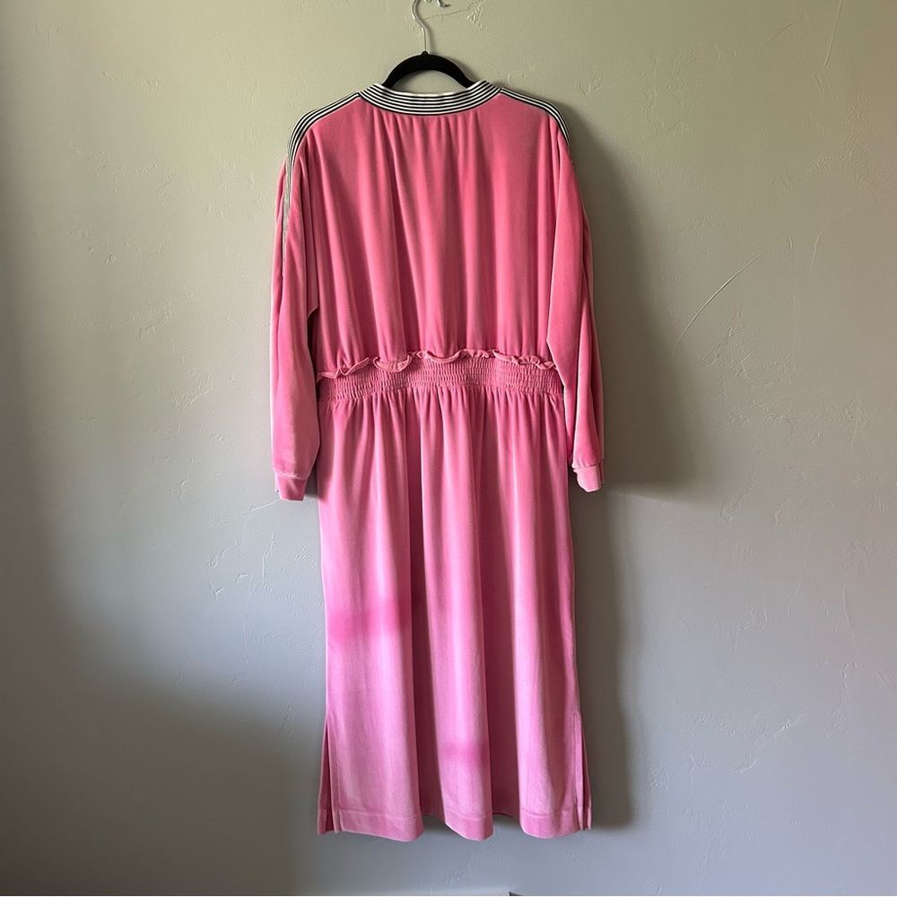 Buru Pink Velvet Long Sleeve Track Midi Dress Size 1x - Picture 7 of 10